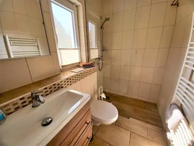 Ein Badezimmer in der Unterkunft Am Küstenwald