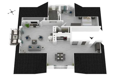 Grundriss der Unterkunft Moderne 5-Sterne-Ferienwohnung 