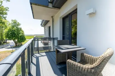 Ein Balkon oder eine Terrasse in der Unterkunft 5 Sterne Ferienwohnung Seesinn