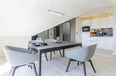 Küche/Küchenzeile in der Unterkunft Ferienwohnung Seeblick mit Kamin