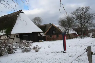 Strandkoje im Winter