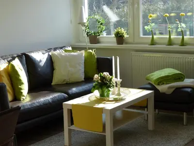 Ein Sitzbereich in der Unterkunft Godehus 2, exquisite Ferienwohnung für 2 Personen in Zingst