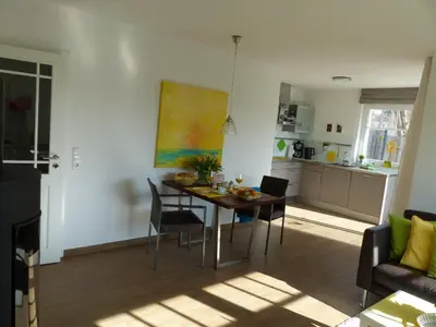 Küche/Küchenzeile in der Unterkunft Godehus 2, exquisite Ferienwohnung für 2 Personen in Zingst