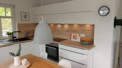 Küche/Küchenzeile in der Unterkunft Hus Störtebeker, familienfreundliches Ferienhaus für 6 Personen in Zingst