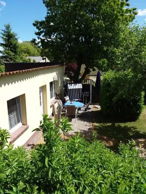 Ein Garten an der Unterkunft NEU Ferienhaus am Saaler Bodden