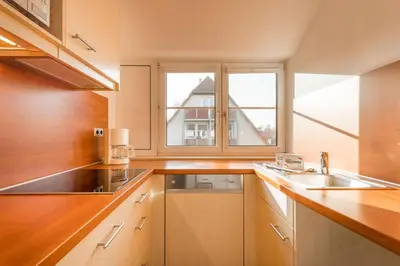 Küche/Küchenzeile in der Unterkunft 2 Raum Ferienwohnung Ostseeperle Superior