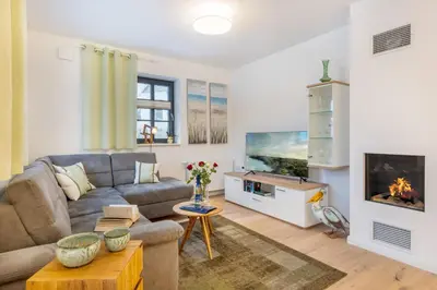 Ein Sitzbereich in der Unterkunft Haus Seekristall Zingst