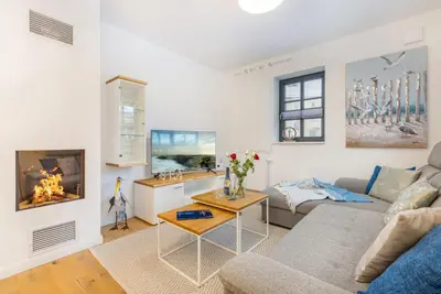 Ein Sitzbereich in der Unterkunft Haus Seekristall Zingst
