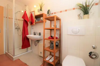 Ein Badezimmer in der Unterkunft 