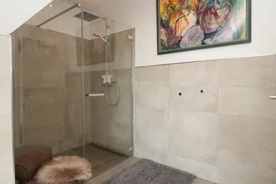 Ein Badezimmer in der Unterkunft App 