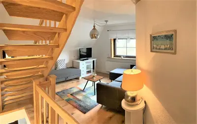 Ein Sitzbereich in der Unterkunft Töpferweg 06 Doppelhaushälfte Mia