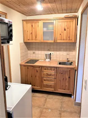 Küche/Küchenzeile in der Unterkunft Töpferweg 06 Ferienwohnung Tine