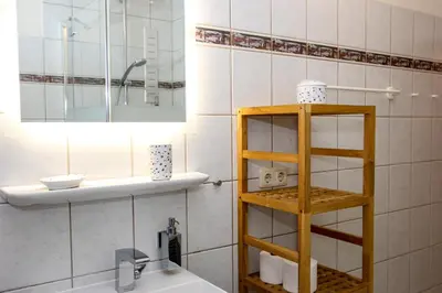 Ein Badezimmer in der Unterkunft Backbord