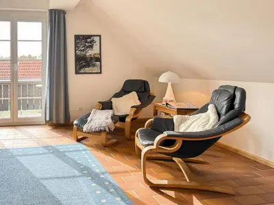 Ein Sitzbereich in der Unterkunft Residenz Kormoran, Windspiel