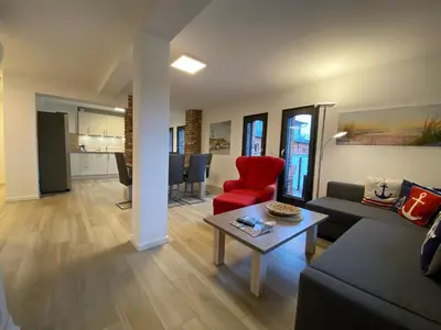 Ein Sitzbereich in der Unterkunft Fewo Sonnenblick