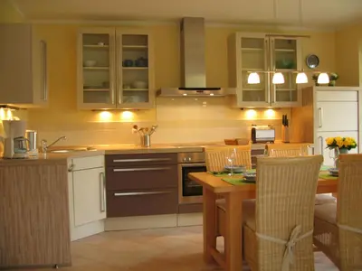 Küche/Küchenzeile in der Unterkunft Ferienwohnung Graureiher in Prerow