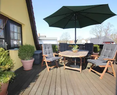 Ein Patio oder anderer Außenbereich in der Unterkunft Bei Ziegers Ferienwohnung OG