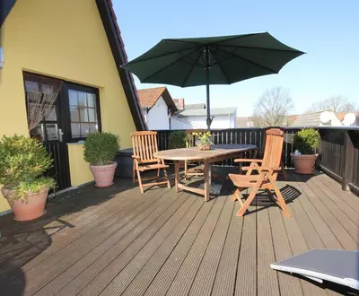 Ein Balkon oder eine Terrasse in der Unterkunft Bei Ziegers Ferienwohnung OG