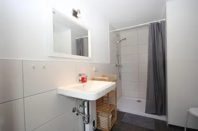 Ein Badezimmer in der Unterkunft Cathrins Boddenblick