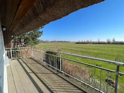 Ein Balkon oder eine Terrasse in der Unterkunft Haus am Boddenufer