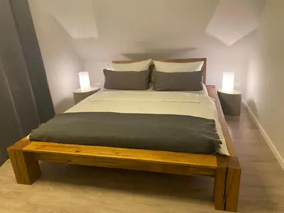 Ein Bett oder Betten in einem Zimmer der Unterkunft Ferienhaus Buhne 31