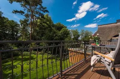Ein Balkon oder eine Terrasse in der Unterkunft Am Lütten Bagen Haus Attila