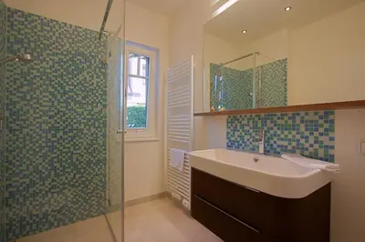 Ein Badezimmer in der Unterkunft Haus am Schilf