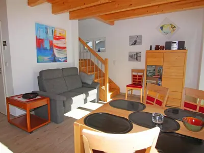 Ein Sitzbereich in der Unterkunft Doppelhaushälfte Lee in Zingst