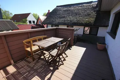 Ein Balkon oder eine Terrasse in der Unterkunft Haus 1795 Storchennest
