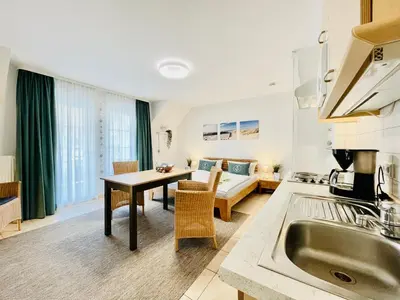 Küche/Küchenzeile in der Unterkunft Ferienwohnung Strandkoje