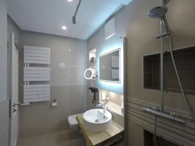 Ein Badezimmer in der Unterkunft Ferienwohnung Ostseereif 211