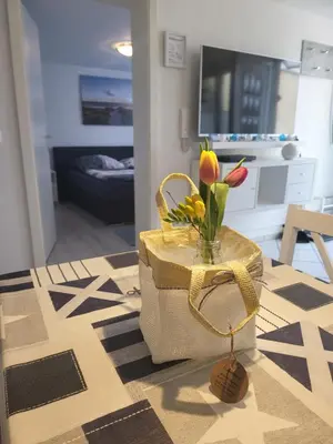 Ein Bett oder Betten in einem Zimmer der Unterkunft Haus Vineta