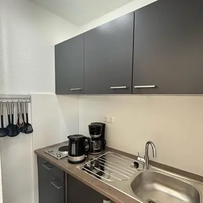 Küche/Küchenzeile in der Unterkunft Ferienpark Buntspecht Apartment A