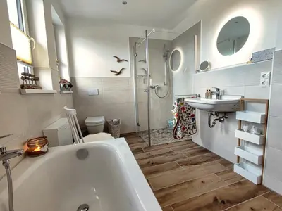 Ein Badezimmer in der Unterkunft Ferienhaus Zur Oie