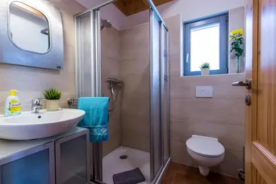 Ein Badezimmer in der Unterkunft An der Weide