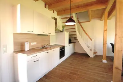 Küche/Küchenzeile in der Unterkunft Wohnung-Salzaster