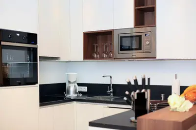 Küche/Küchenzeile in der Unterkunft Ferienwohnung Bickbeeren C2