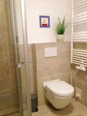 Ein Badezimmer in der Unterkunft Haus Glücksanker