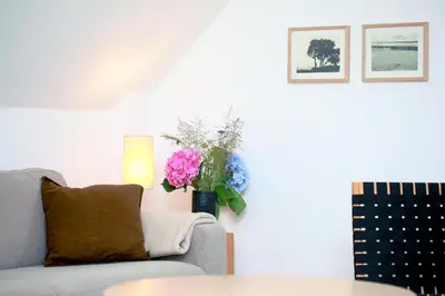Ein Sitzbereich in der Unterkunft FeWo Bark Middenmang