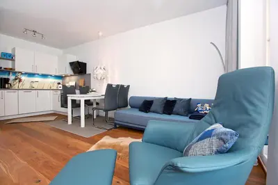 Ein Sitzbereich in der Unterkunft Kleine Seebären