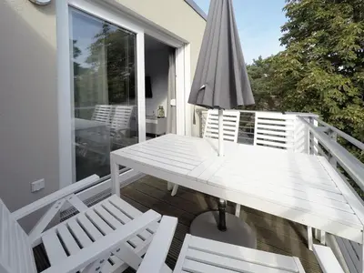 Ein Balkon oder eine Terrasse in der Unterkunft Ferienwohnung Toplaterne