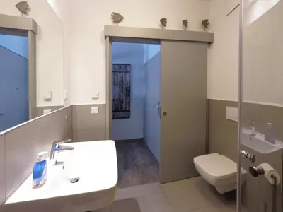 Ein Badezimmer in der Unterkunft Ferienwohnung Toplaterne