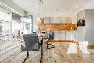 Küche/Küchenzeile in der Unterkunft Haus Strandidyll - Suite Strandmuschel