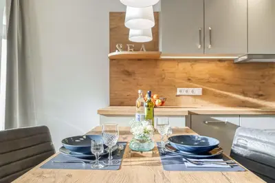 Küche/Küchenzeile in der Unterkunft Haus Seestern - Suite Seeluft