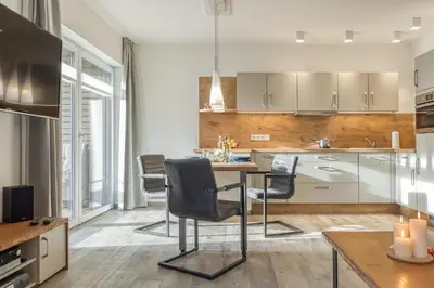 Küche/Küchenzeile in der Unterkunft Haus Seestern - Suite Seeluft