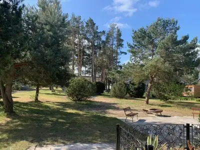 Ein Garten an der Unterkunft Ferienpark Buntspecht Apartment B