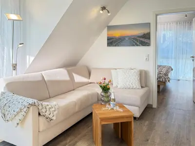 Ein Sitzbereich in der Unterkunft Möwennest Nr 5