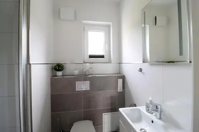 Ein Badezimmer in der Unterkunft Boddenblick 9 a