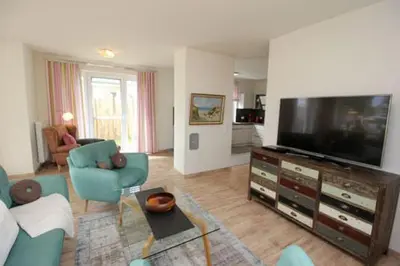 TV/Unterhaltungsangebot in der Unterkunft Ferienhäuser Ferienhaus Boddenperle