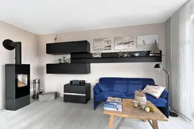 Ein Sitzbereich in der Unterkunft Residenz am Hafen Suite Nordlicht